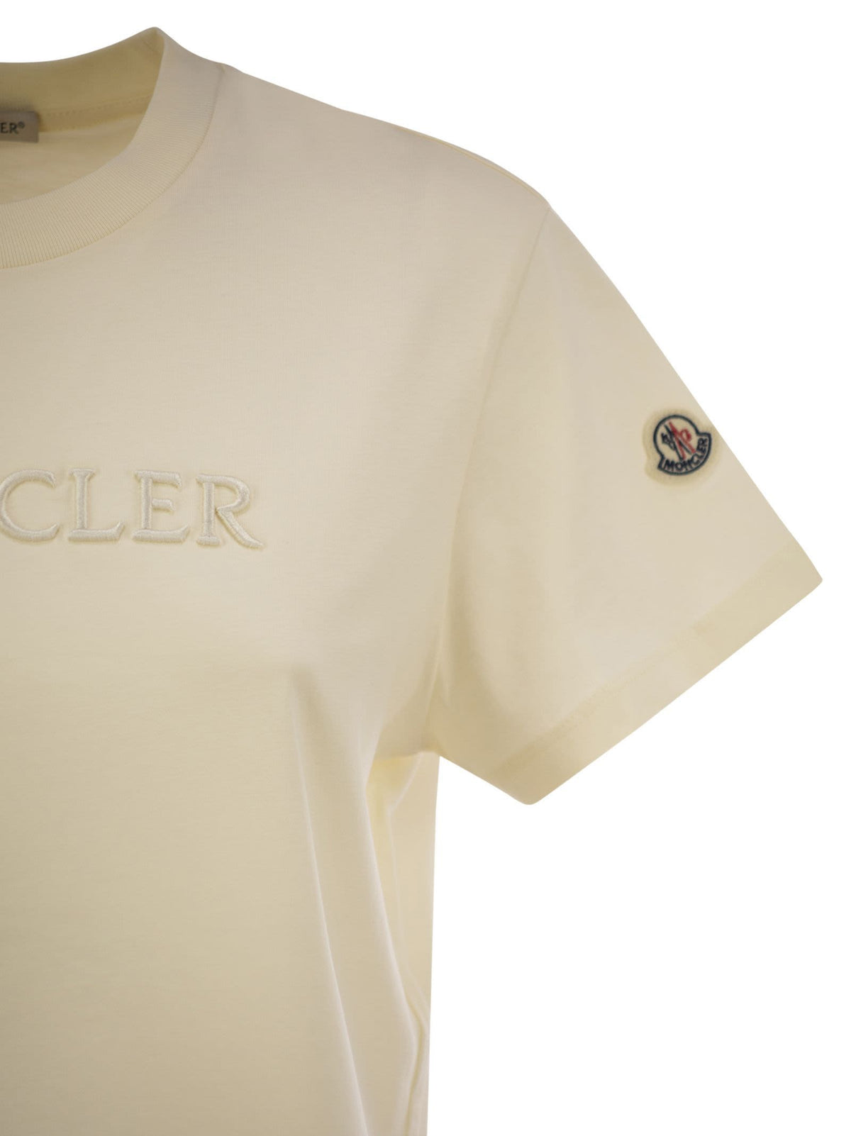 Moncler トーンにトーンに刺繍されたロゴのトーン付きモンクレールコットンTシャツ - Image 5