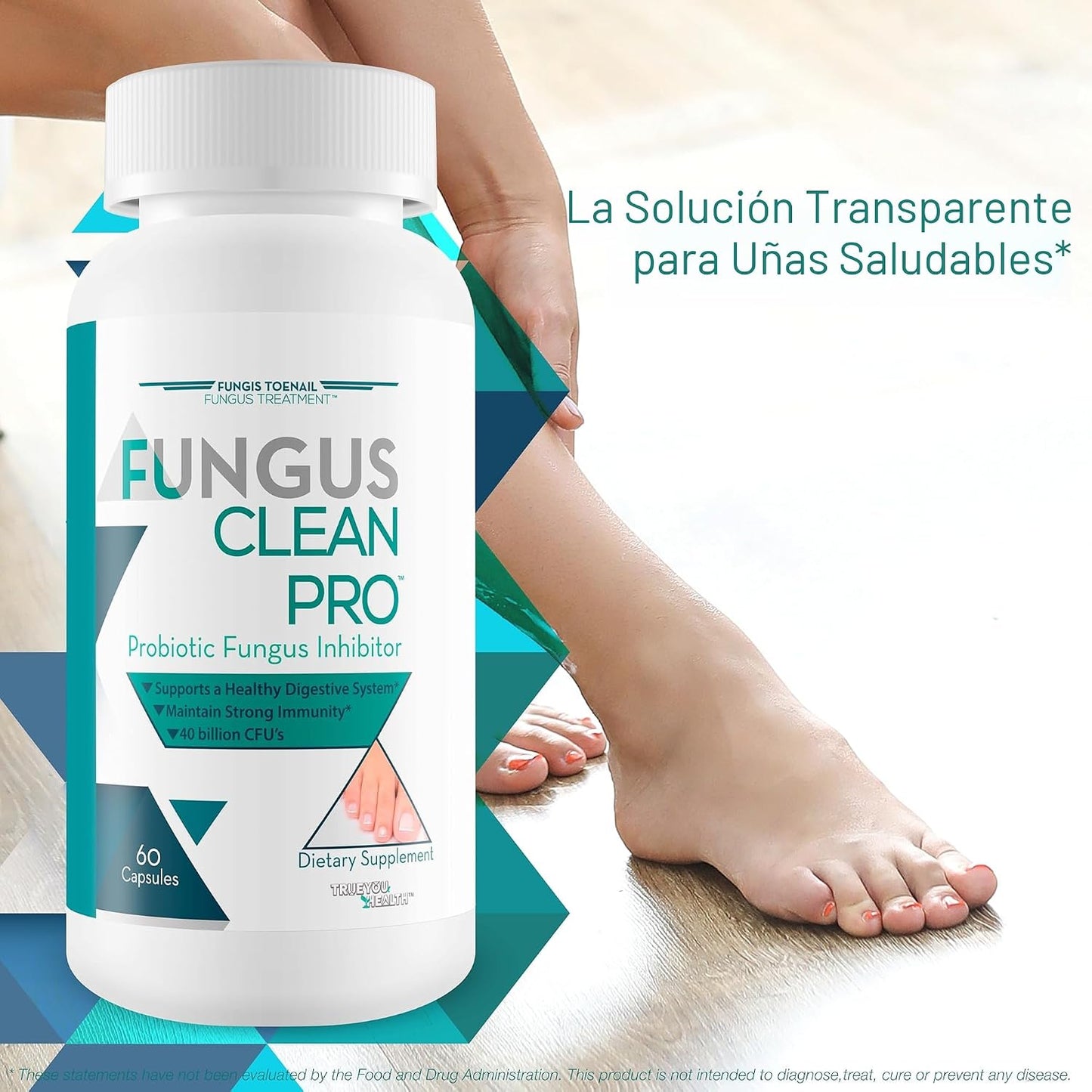 Fungus Clean Pro - Inhibidor probiótico de hongos - Lucha contra los hongos de adentro hacia afuera con este potente probiótico de defensa de hongos que protege tu