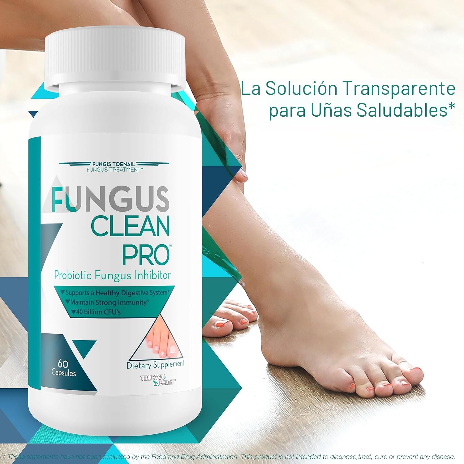 Fungus Clean Pro - Inhibidor probiótico de hongos - Lucha contra los hongos de adentro hacia afuera con este potente probiótico de defensa de hongos que protege tu