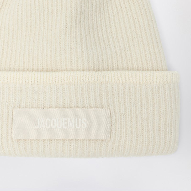 Jacquemus Jacquemus Ribbed Wool Hat Off White - Image 5