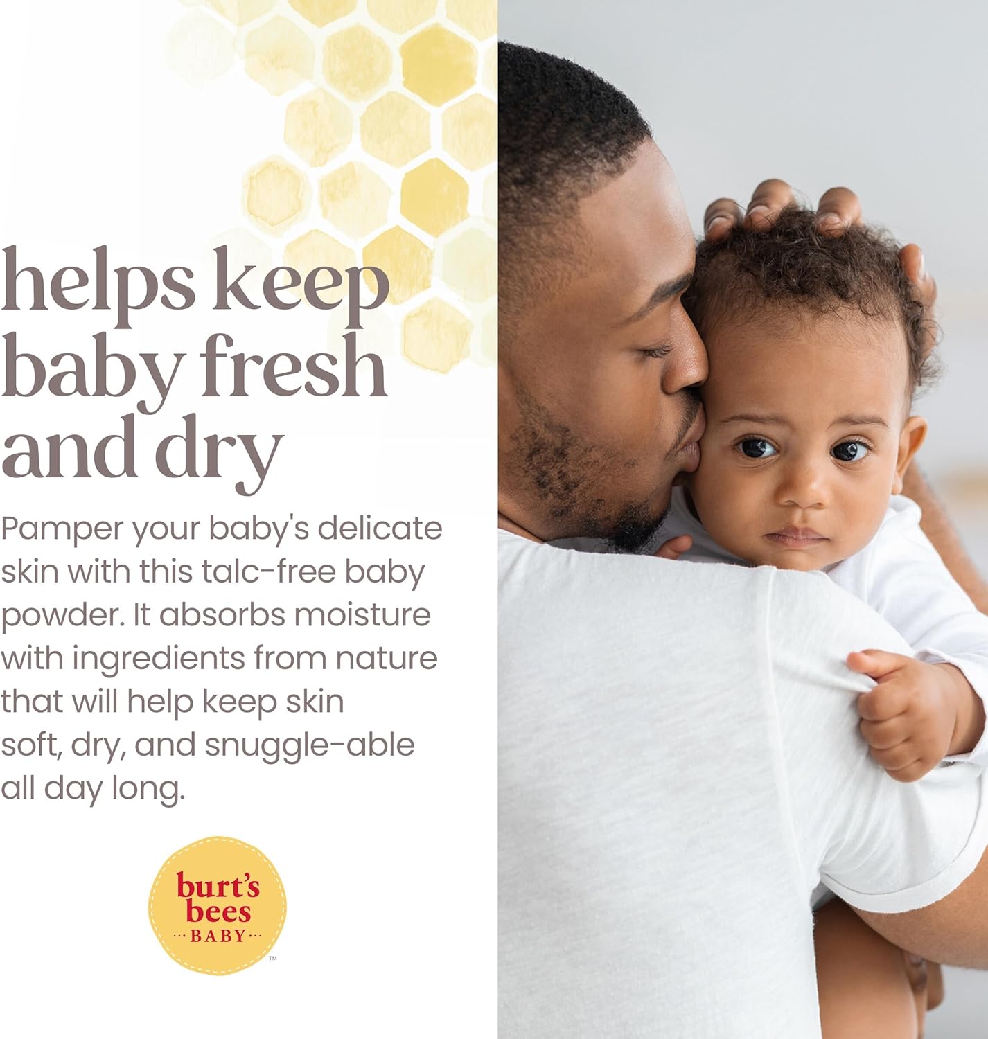 Burt's Bees Polvo de polvo para bebés, 100% de origen natural, sin talco, probado por pediatras, 7.5 onzas, paquete de 3, el paquete puede variar