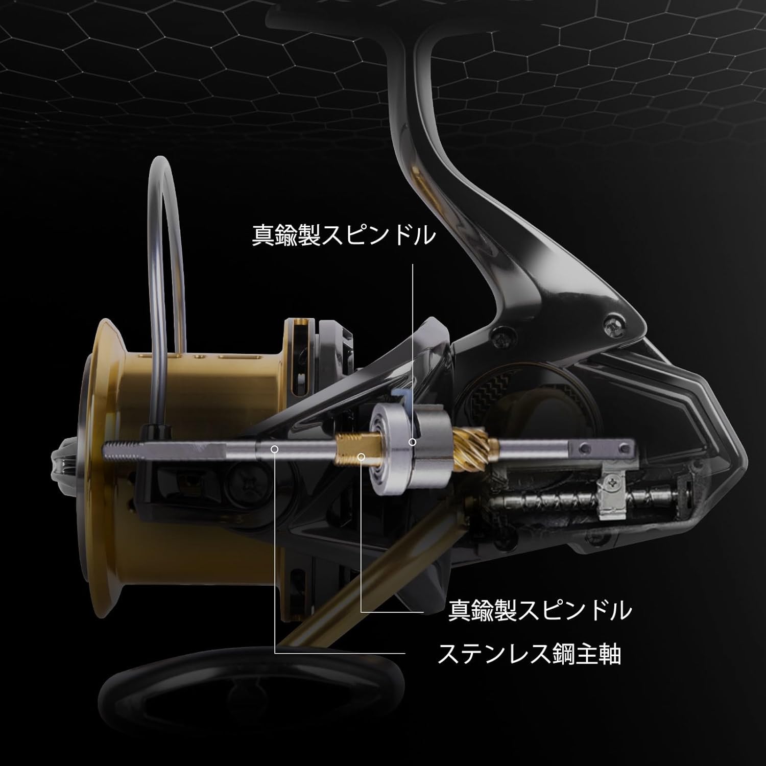 BILLINGS GLX Long Throw Spinning Reel, 44.1 lbs (20 kg), Maximum Braking Power, Surf Reel, Throwing, Farrow, CNC Aluminum Spool, 6+1 Bearings, For Saltwater, Large Fish Measurement, 8000-14000 Model