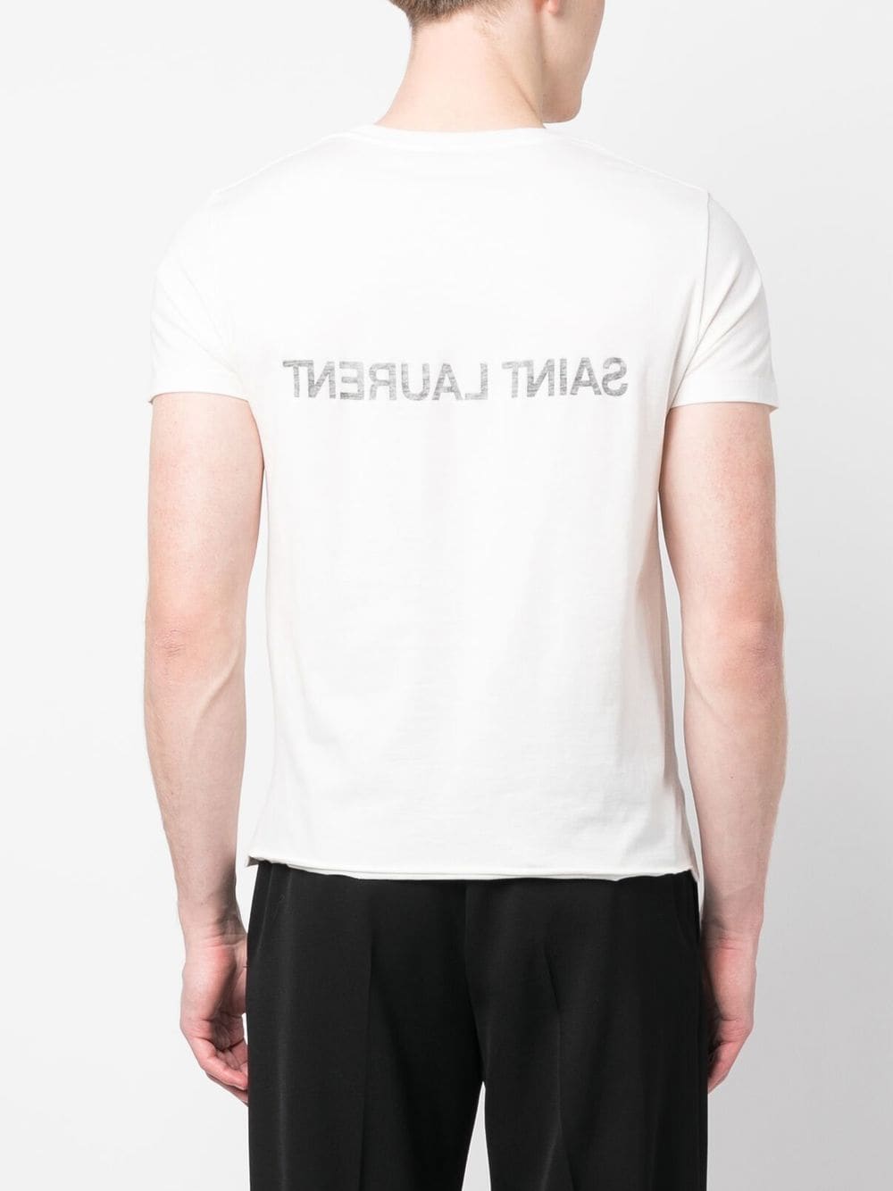 Saint セントローランロゴコットンTシャツ - Image 5
