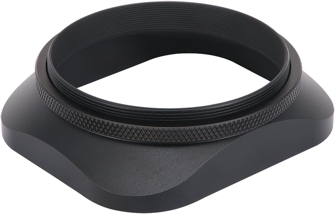Haoge LH-B58T 58mm Square Metal Screw-in Mount Lens Hood Shade with Cap for Canon Nikon Sony Leica Leitz Carl Zeiss Voigtlander Nikkor Fujifilm Olympus 58mm Lens and Other 58mm Filter Thread Lenses