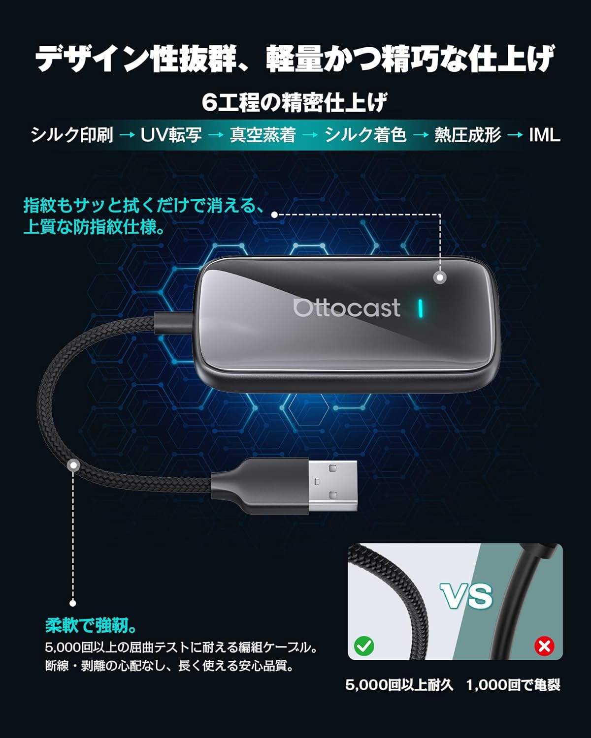 (Official) Otcast Play2Video Ultra Car Media Adapter, 2025 ai Box, Compatible with YouTube/DAZN/U-NEXT, etc.; CarPlay/Android Auto; Enjoy Video and Music Comfortably; Compatible with Genuine Wired Car