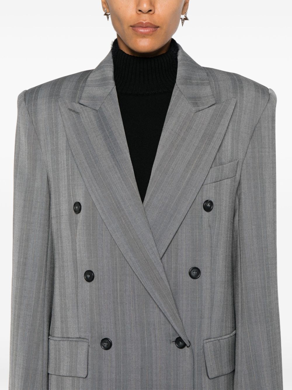 Sportmax SportMaxファッションウール二重胸部ジャケット - Image 5
