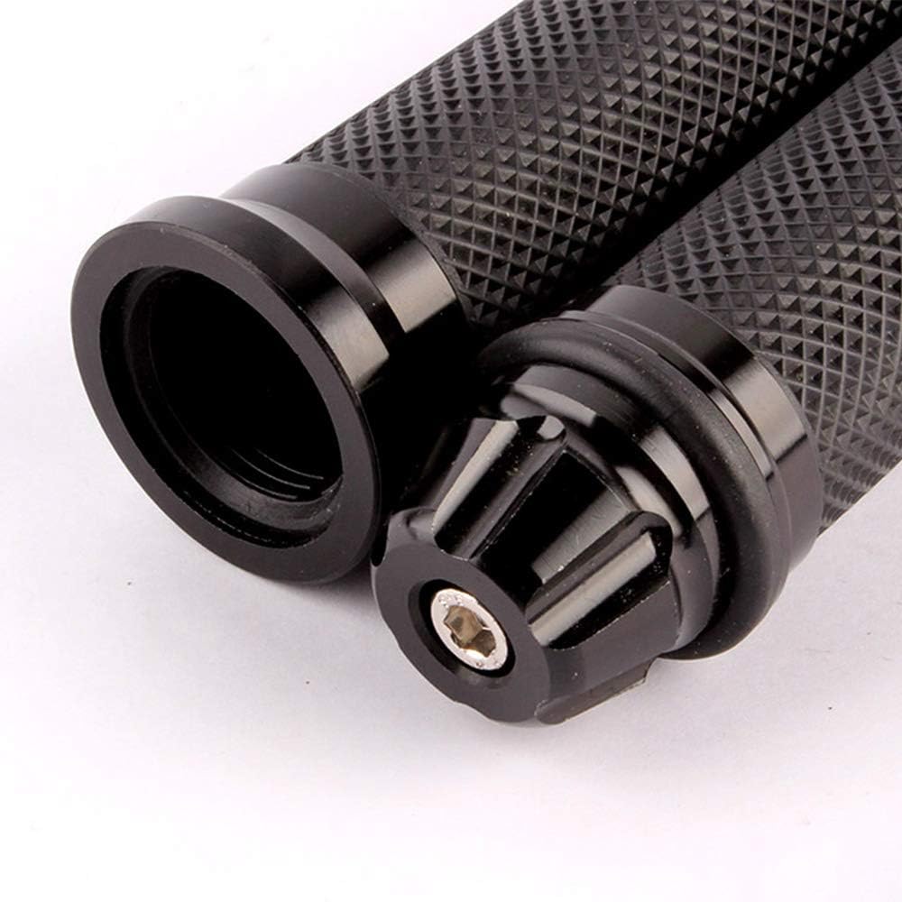 Evomosa Motorcycle Grips, Universal Motorcycle Grips, Aluminum Handlebar Ends 0.9 inches (22.2 mm), CNC Hand Grip, Left and Right Set, Black