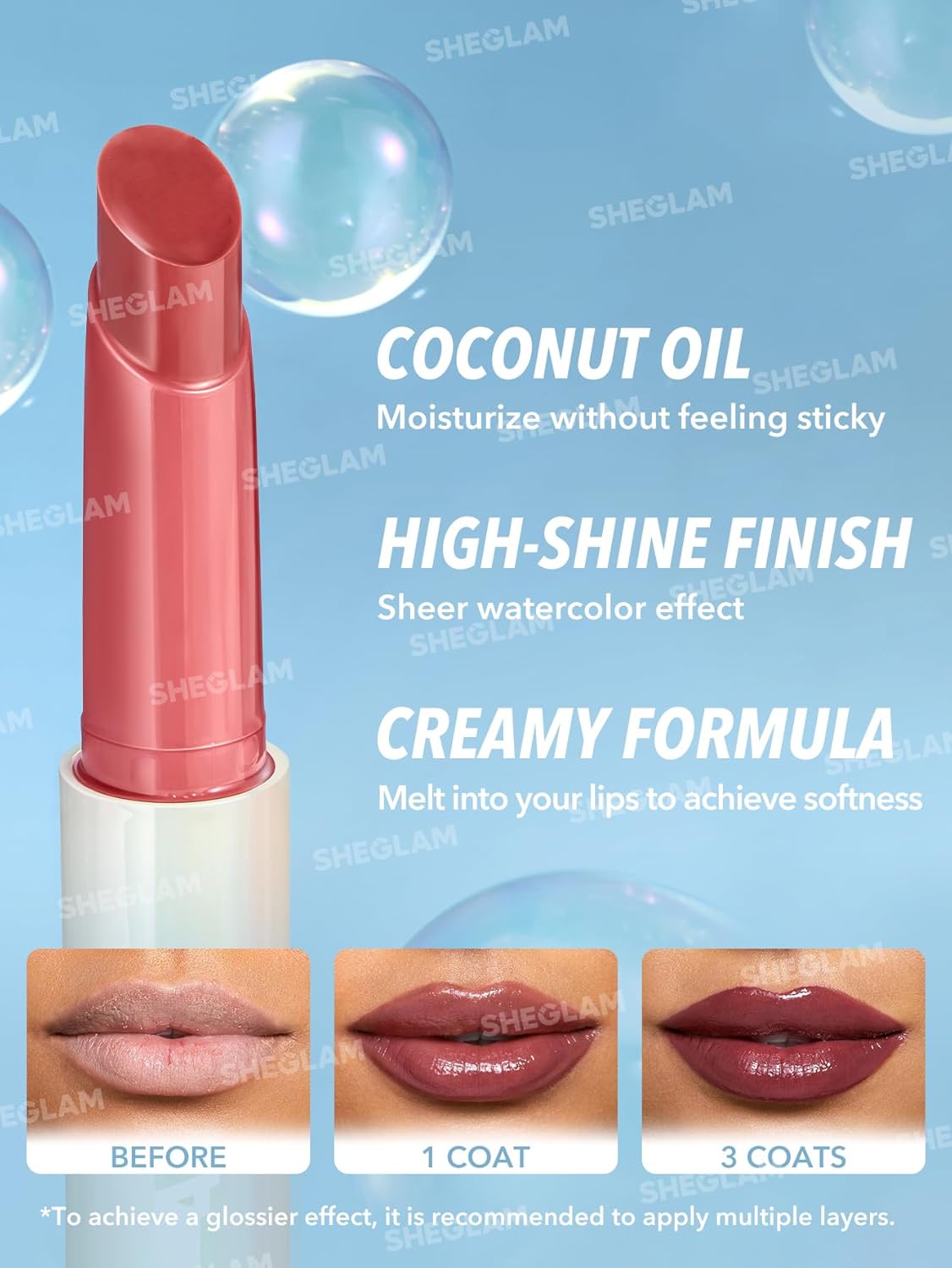 SHEGLAM Plump Lip Plumper with Coconut Oil | Lip Gloss, Bulge, Moist Luster Lipstick