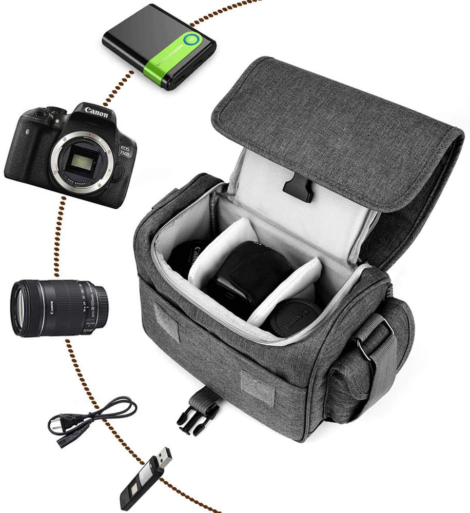 Qomolm Camera Case, SLR Camera Bag, Digital Camera Bag, Shoulder Bag, Waterproof, Water Repellent, For Nikon, Canon, Sony, Samsung, Etc., 2-Way, Multi-functional, Large Capacity, Unisex Camera Jacket,