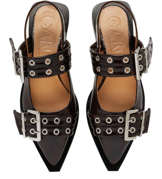 GANNI Snake バックル バレエパンプス - Image 5