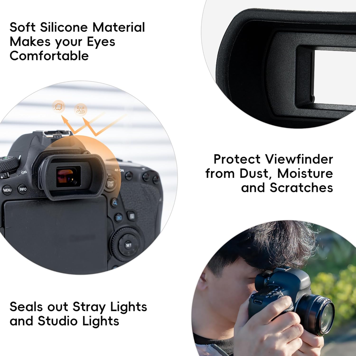 Eyecup Eyepiece Extension for Canon EOS 850D 6D Mark II 6D 5D Mark II 5D 90D 80D 9000D 70D 60D Kiss X10i X10 X9i X9 X8i X7i X90 X80 X70 Compatible Ef Eb Eyepiece