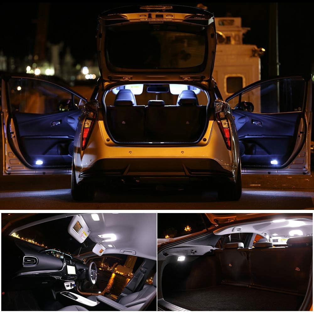 Opplight Lens 50 Series LED Cabin Lamp, White, Toyota Prius 50 Series, Indoor Light, ZVW50, ZVW51, ZVW55, Custom Parts, Easy Installation, 7-Piece Set (Toyota Prius 50 Series)