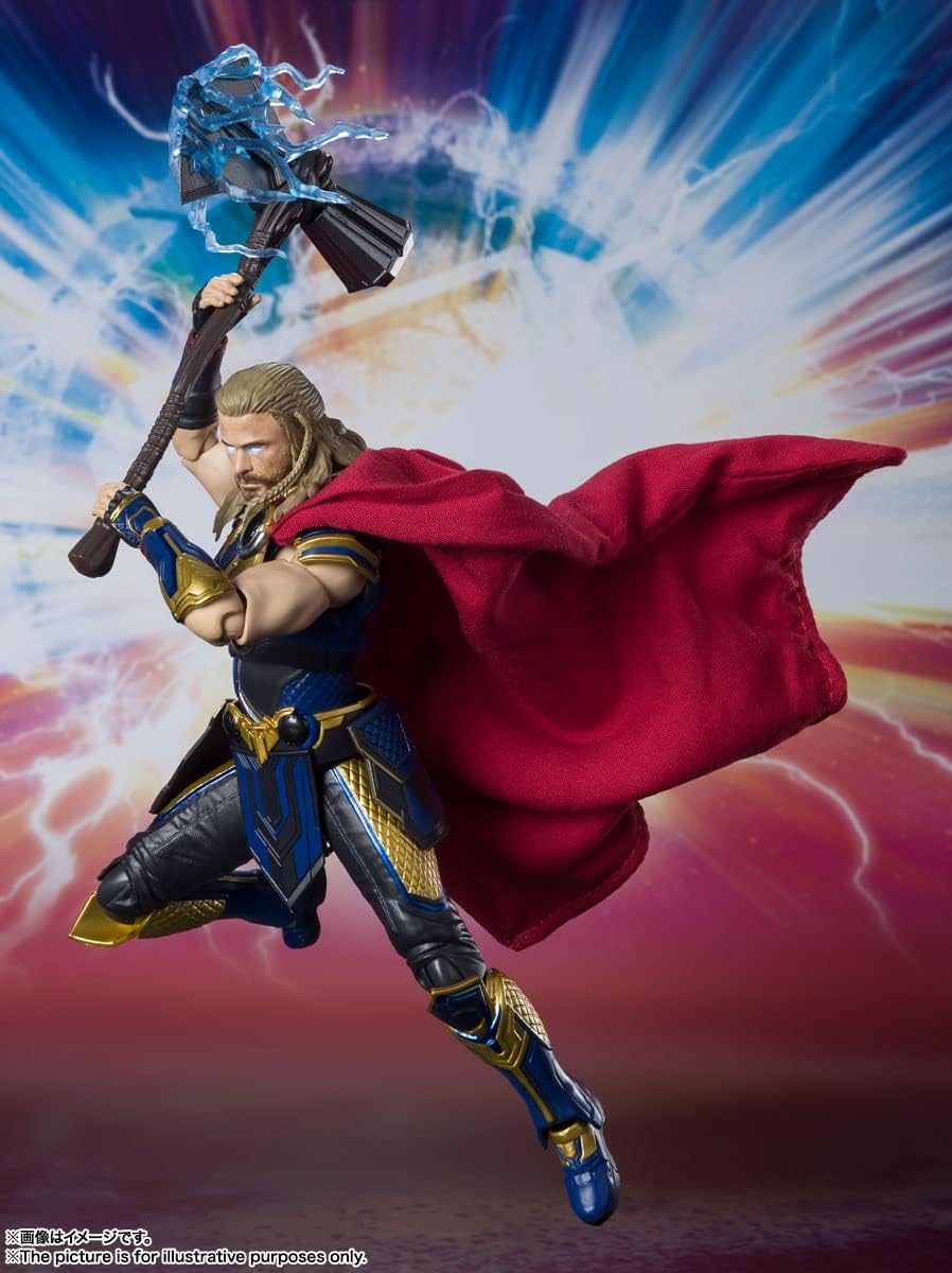 BANDAI SPIRITS S.H. Figuarts Marvel Mighty Thor (Thor/Love & Thunder) Approx. 6.5 inches (165 mm), ABS & PVC & Fabric, Pre-painted Action Figure