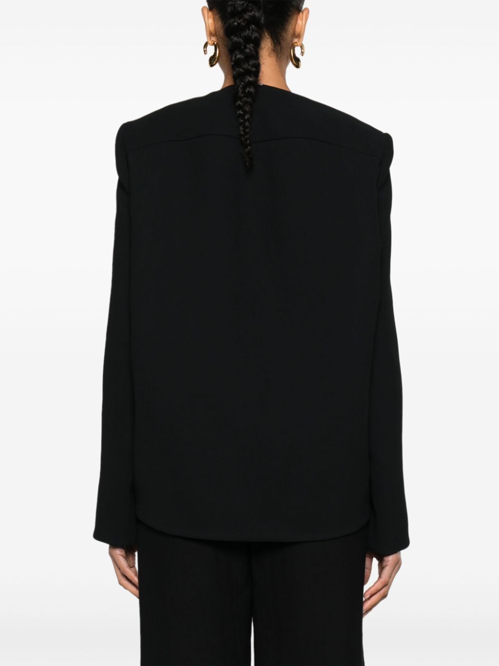 Sportmax SportMaxファッションテーラードカラーレスジャケット - Image 5