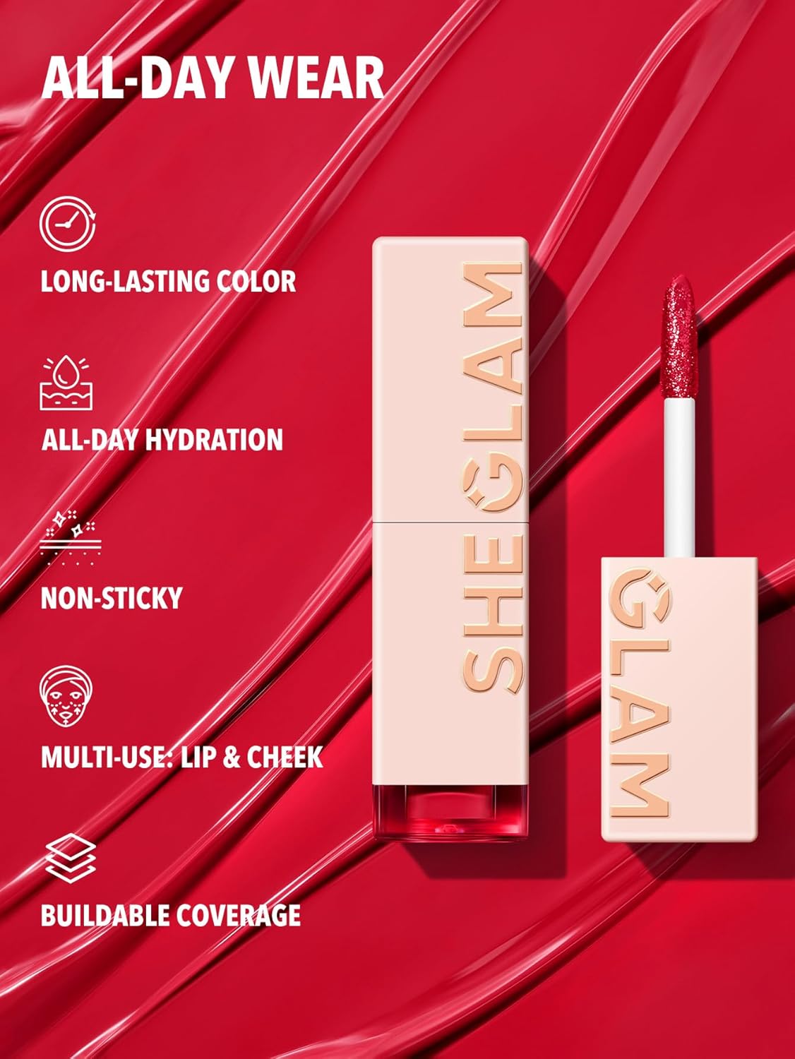 SHEGLAM Take Tips Color Change Lip Tint Moisturizing Lip Tint Lip Gloss Long Lasting Lip Gloss Non-Stick Lipstick