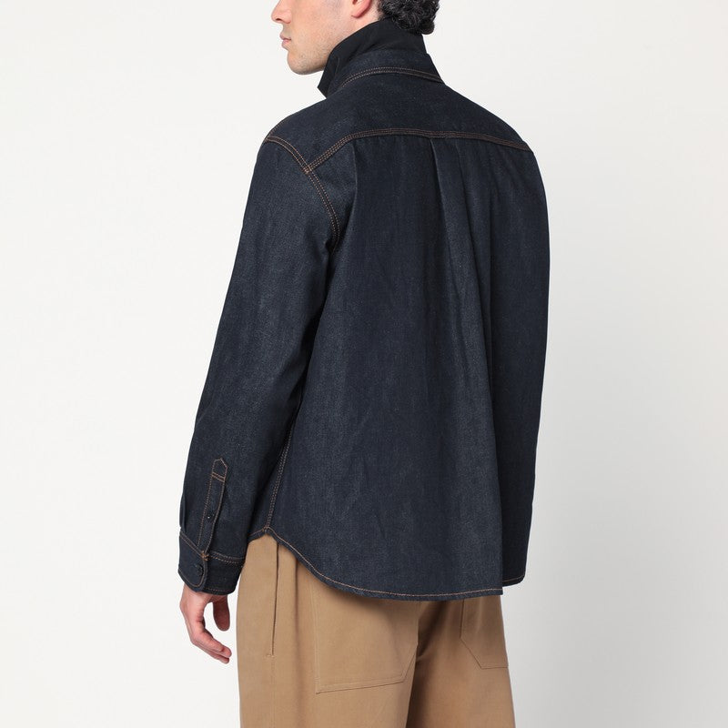 Sacai 濃い青のデニムにポケットが付いたササイシャツ - Image 5