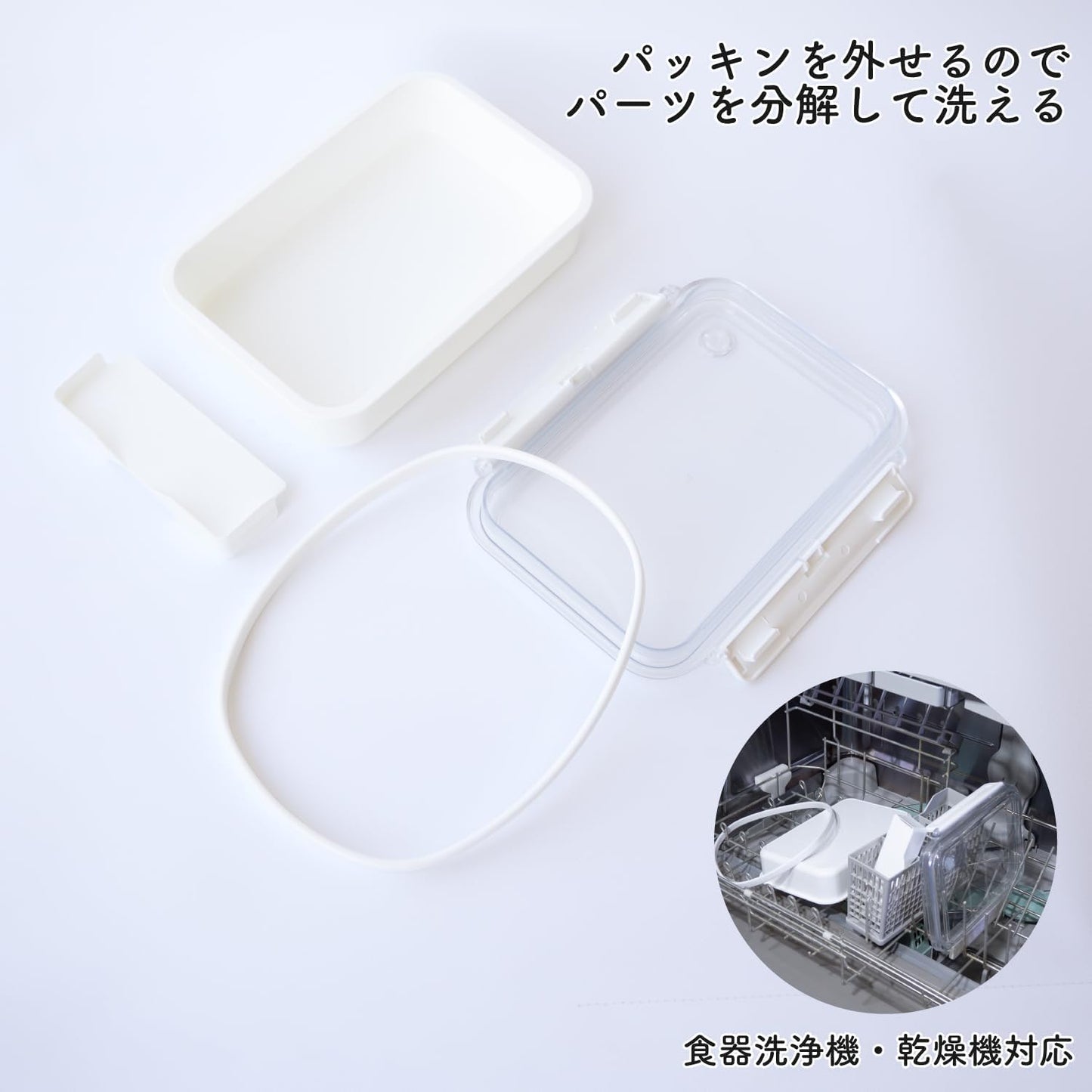 OSK PCL-1S Whole Frozen Bento Box, White, 16.9 fl oz (500 ml), Made in Japan, Dividers, Dishwasher, Microwave Safe, Simple, Stylish, Storage Container, Time Saving, Unisex, Kids, Elementary School