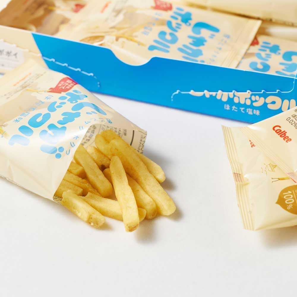 Potato Pocket Scallop Salt Flavor, 10 Bags x 3 Boxes Set, Scallop Salt, Calbee, Potato Farm, Hokkaido, Souvenir, Sweets (Set of 3)