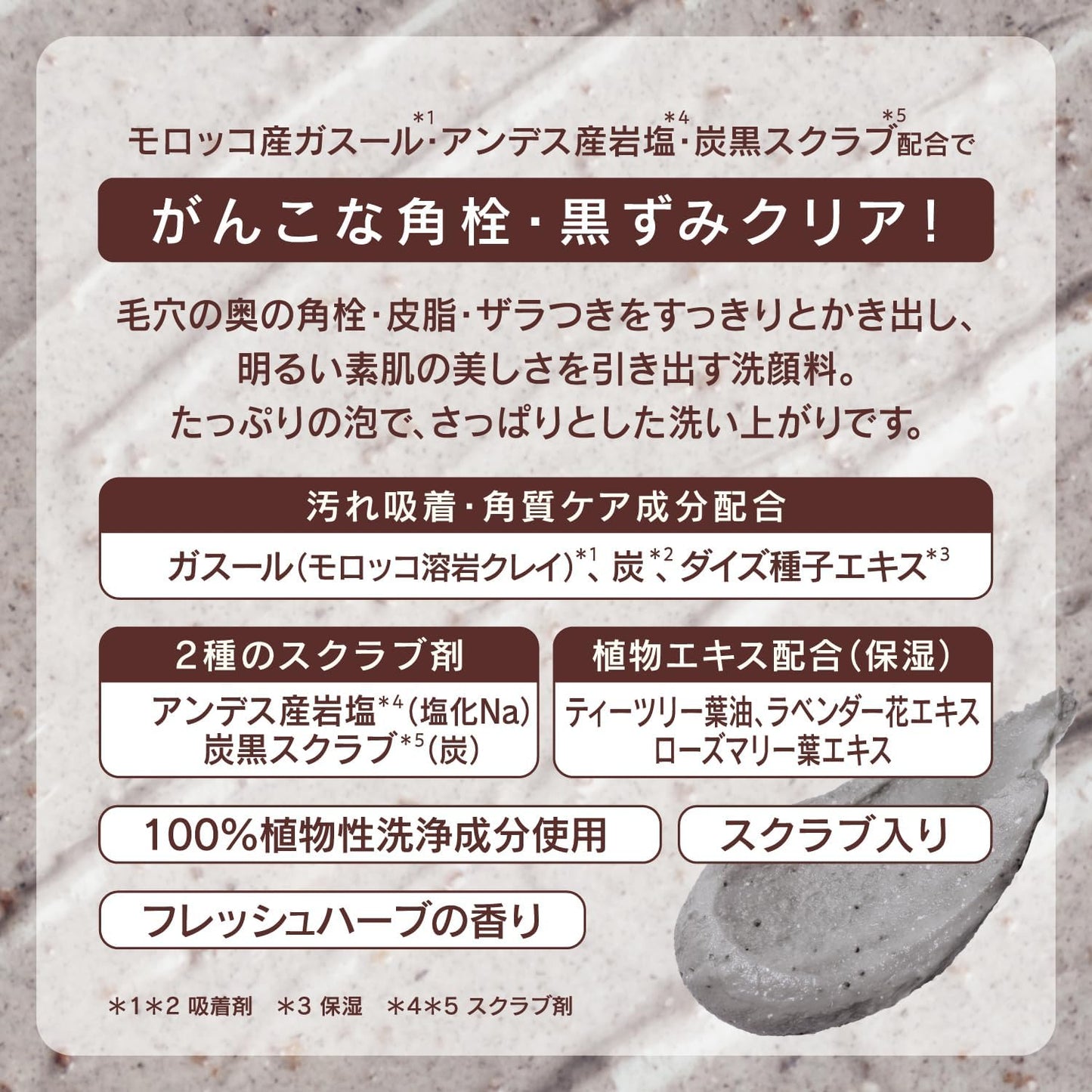 Tsururi Face Washing Paste, 4.2 oz (120 g), Renewal Cleansing Foam, Clay Pack, Scrubs, Pore Care, Dense Foam