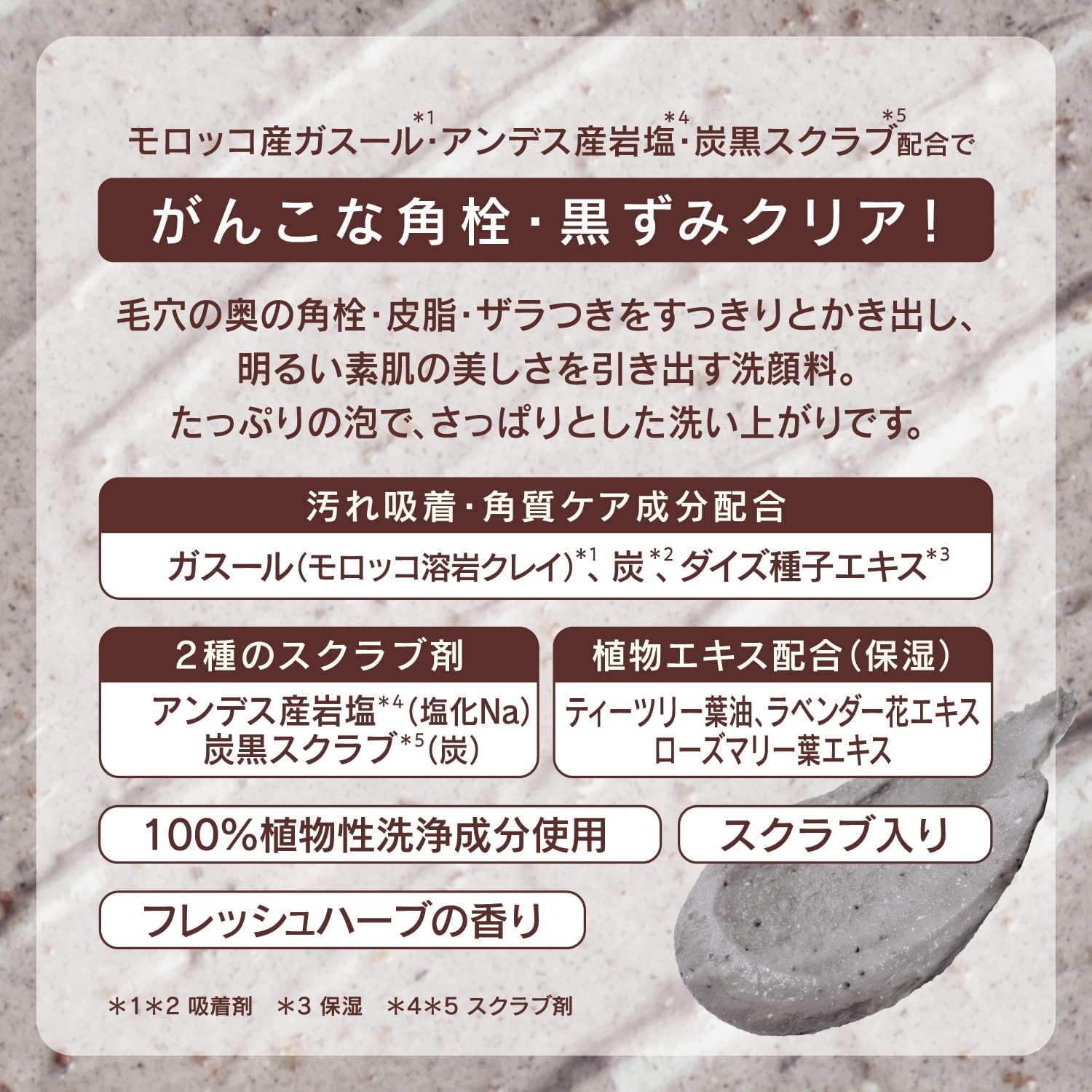 Tsururi Face Washing Paste, 4.2 oz (120 g), Renewal Cleansing Foam, Clay Pack, Scrubs, Pore Care, Dense Foam