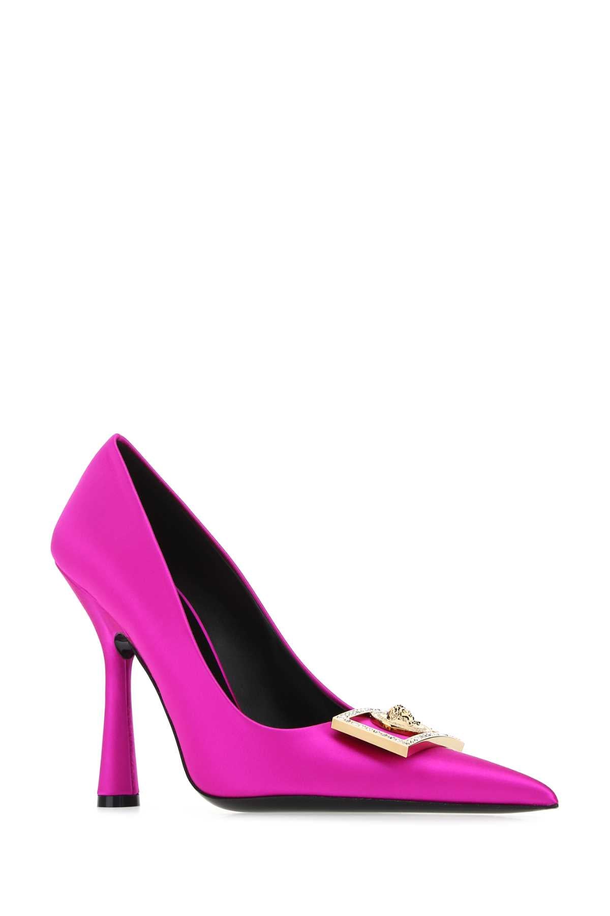 Versace ヴェルサーチフクシアサテンポンプ - Image 5