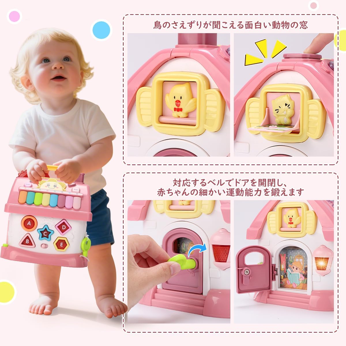 REMOKING Multi-functional Baby Toy Montessori Educational Toy/Finger Play/Development Sound and Light 0 Years 1 Year 2 Years 3 Years Baby Toy Car Toy Piano Christmas Gift Kindergarten Teaching Tool
