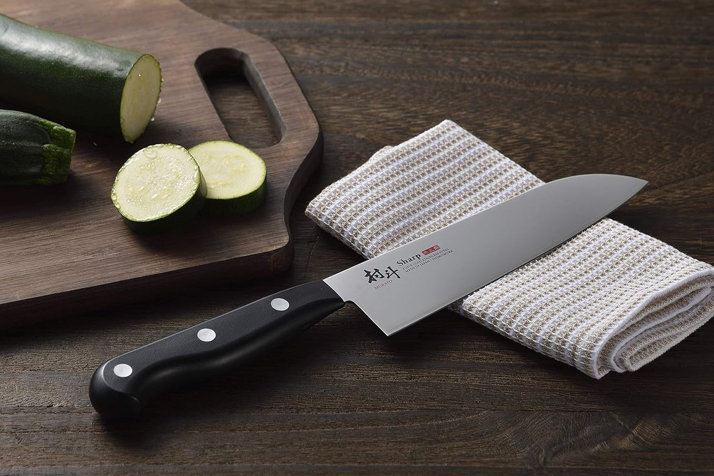 Shimomura Kogyo Made in Japan [Mura To Sharp] Santoku Knife 6.5 Inches (165 mm) AUS-10 Triple Layer Steel, Dishwasher Safe MSP-101 Made in Tsubame-Sanjo, Niigata