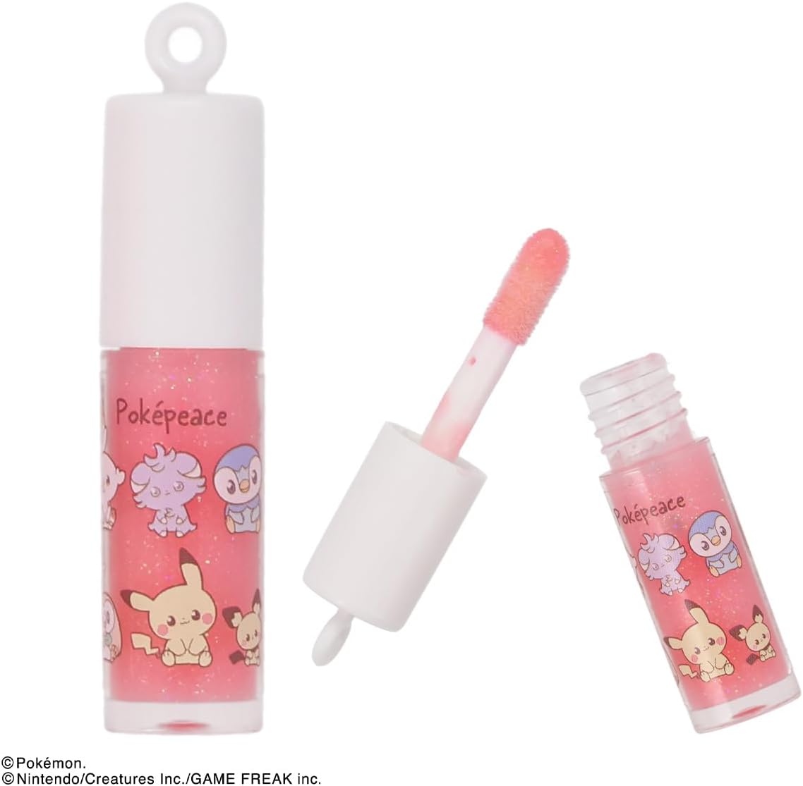 Shoibdo PK43617 Poképiece Lip Gloss with Charms, Pokemon PK, Strawberry Scent, Pikachu, Rubber Charm Included