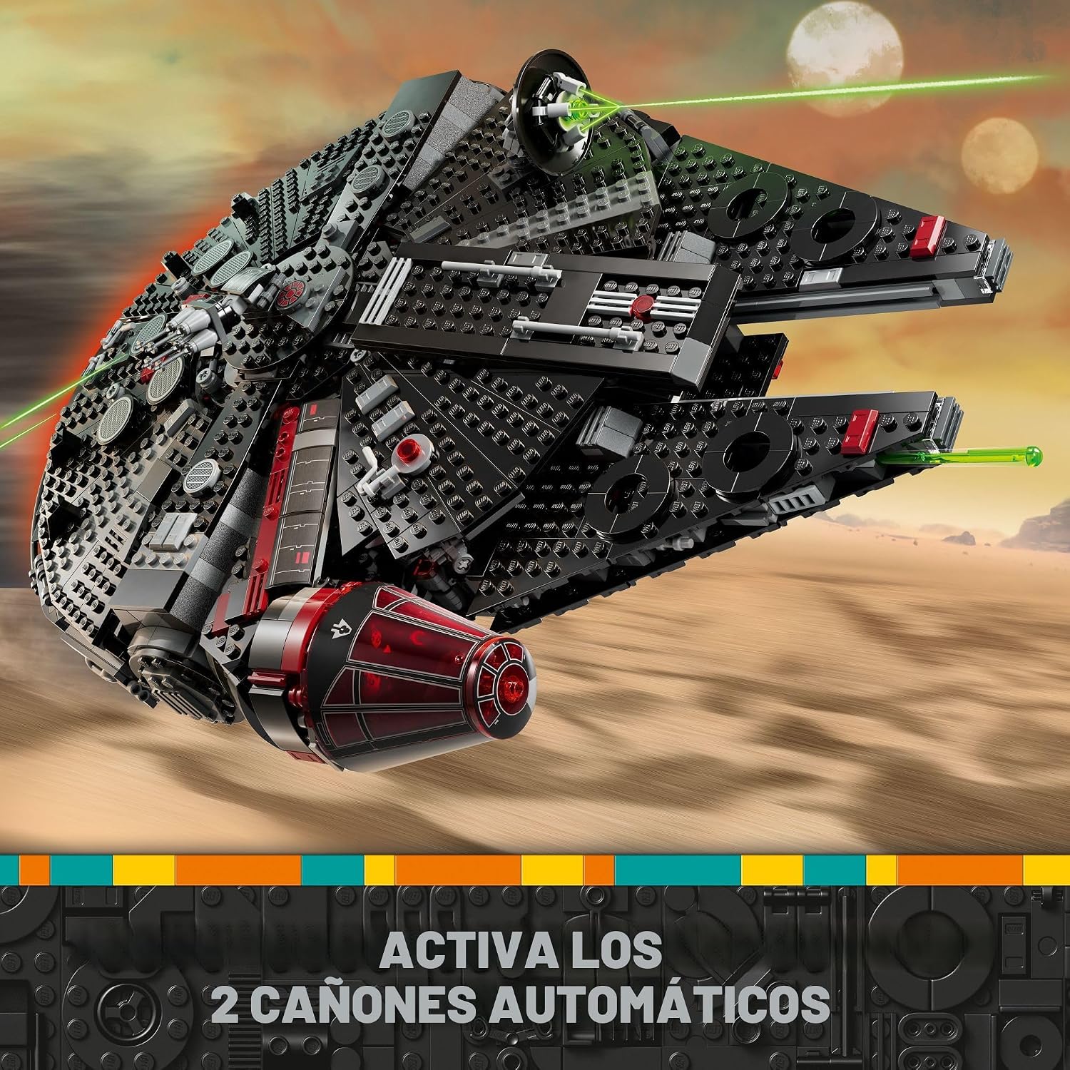 LEGO Star Wars El Halcón Oscuro Edificable Starship – Conjunto de juguetes de Star Wars para niños y niñas – Juguete coleccionable de halcón milenio con 6 minifiguras – Regalo de cumpleaños para niños – 75389