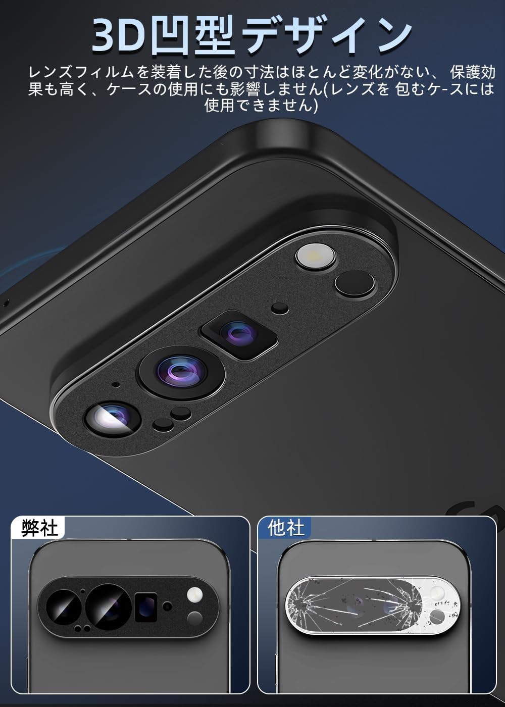 ZXZone for Google Pixel 9 Pro Camera Film Aluminum Alloy + AR High Transmittance Tempered Glass ZXZone Pixel 9 Pro Lens Protection Camera Cover Lens Protection Film Explosion Proof Shockproof Scratch