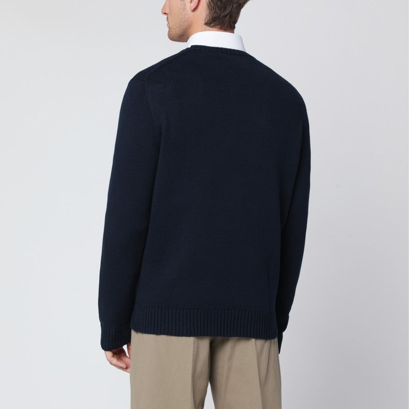 Polo ポロラルフローレンネイビーブルーコットンクルーネックセーター - Image 5