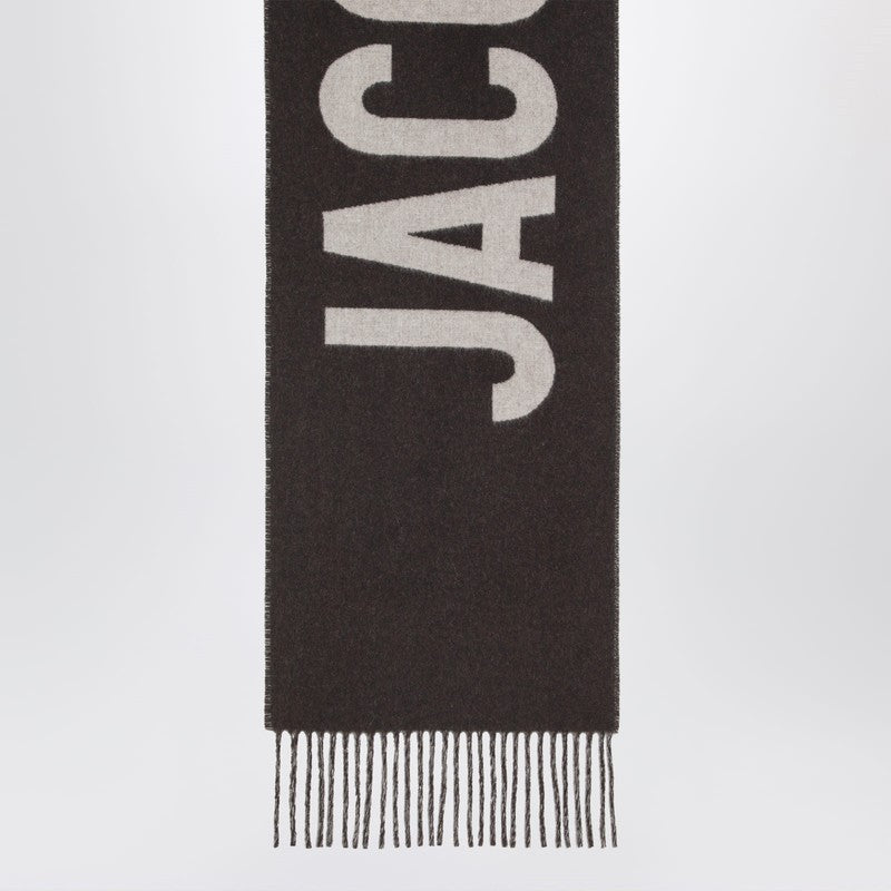 Jacquemus Jacquemus Multi Brown Wool Scarf With Logo - Image 5