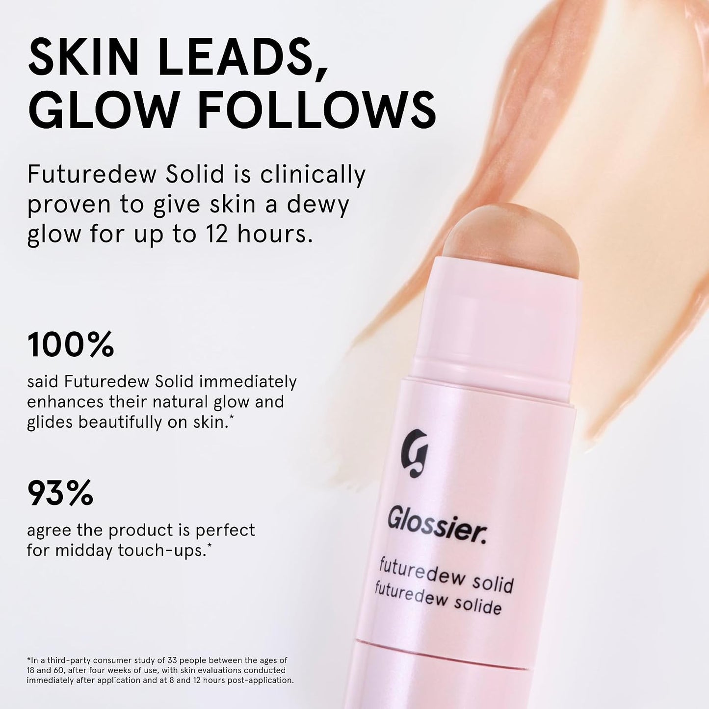 Glossier Futuredew Solid - Highlighting Stick, Illuminating Primer & Skincare Glow Hybrid + Light Reflecting Minerals & Plant-Based Oils - Dewy Sun-Kissed Radiance, Long-Wearing, Vegan, 0.21oz