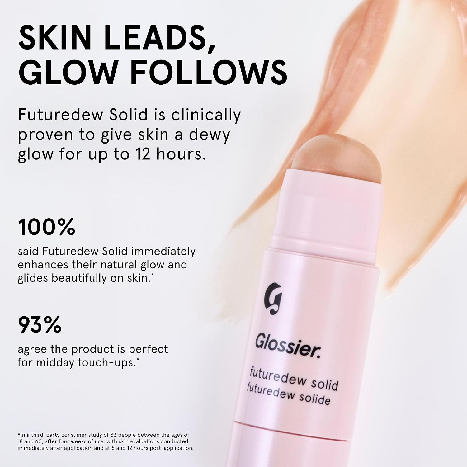 Glossier Futuredew Solid - Highlighting Stick, Illuminating Primer & Skincare Glow Hybrid + Light Reflecting Minerals & Plant-Based Oils - Dewy Sun-Kissed Radiance, Long-Wearing, Vegan, 0.21oz