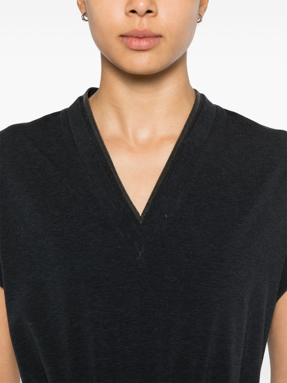 Brunello Cucinelli Cotton V Necked Tシャツ - Image 5