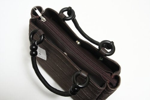 Hasegawa Pleated Processed Kimono Western Style Handbag (Red, Gray, Black) M/S Made in Japan