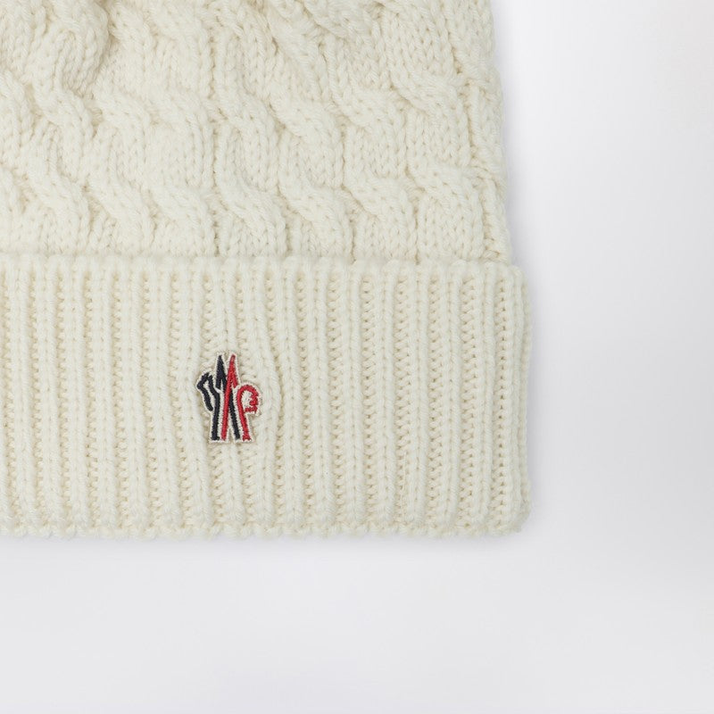 Moncler ポンポン付きモンクレールグレノーブルホワイトウールの帽子 - Image 5
