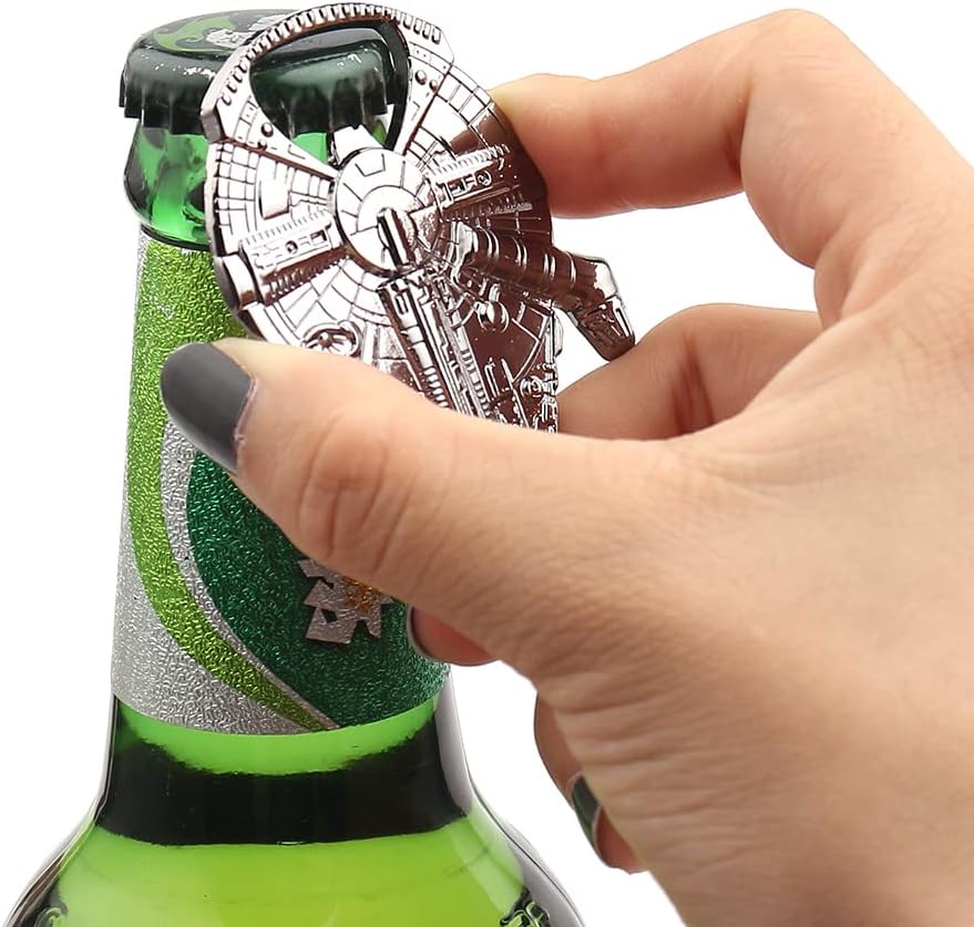 Star Wars - Molde para cubitos de hielo de estrella de la muerte, molde redondo para cubitos de hielo para whisky, bourbon, cócteles (2 paquetes+abridor de botellas de halcón milenario+posavasos +
