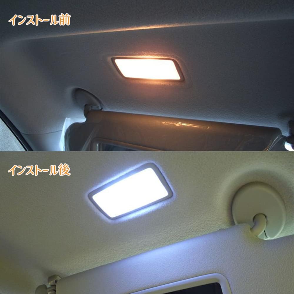 High Brightness LED Vanity Lamp, T10 Wedge, 18 Row 3030 SMD Visor Bulb, Compatible with Toyota 30 Prius, 40 Prius, 50 Prius, Interior, Indoor Light, Room Lamp, Non-Polarity, DC 12V, 6000K White 2