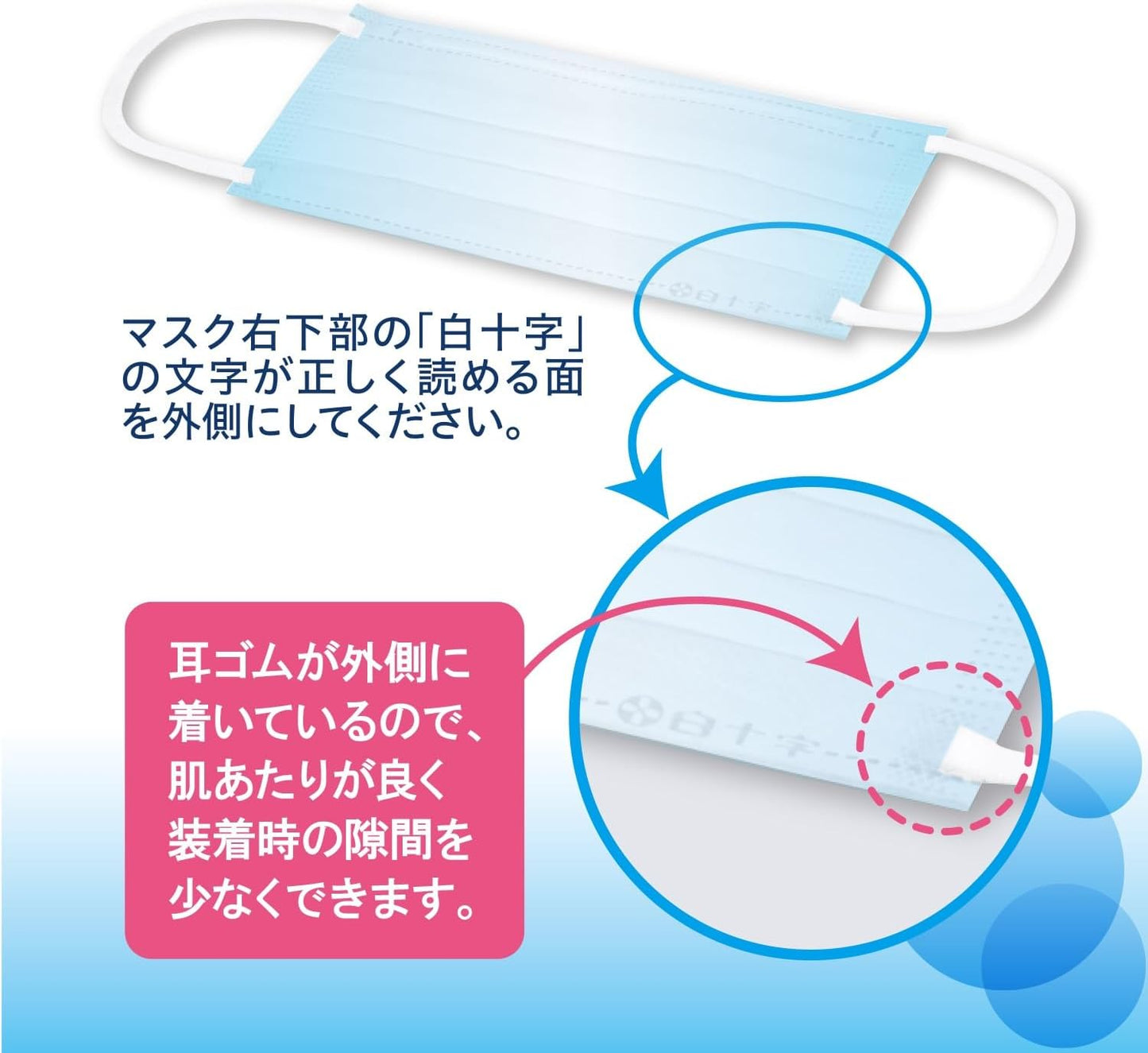 [Hakushi] Japanese Surgical Masks HP Blue 50 Pieces JIS Standard Medical Masks Class II