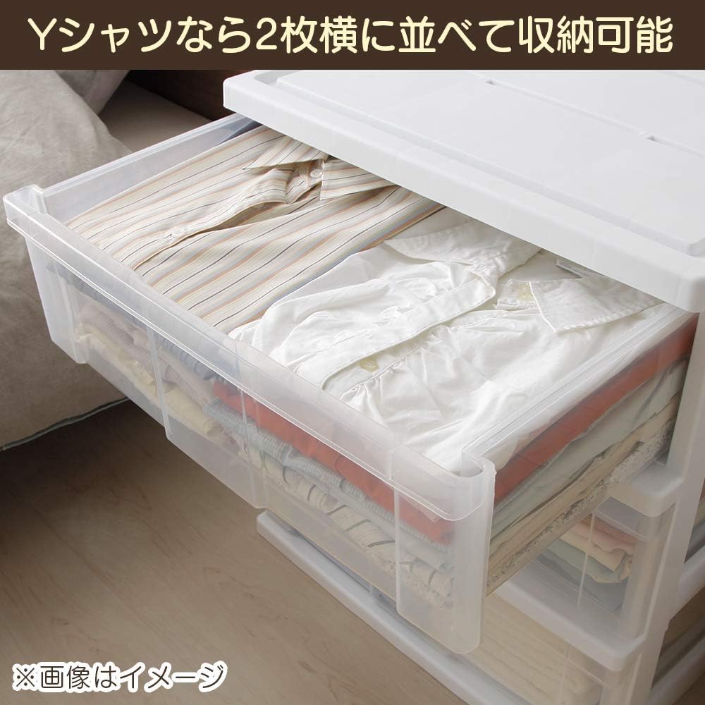 Iris Ohyama W-543 Chest Wide (Set of 3 Tiers x 2 Pieces) Made in Japan, Finished Product Width 21.3 x Depth 15.7 x Height 24.6 inches (54 x 40 x 62.5 cm), Plastic Top Plate