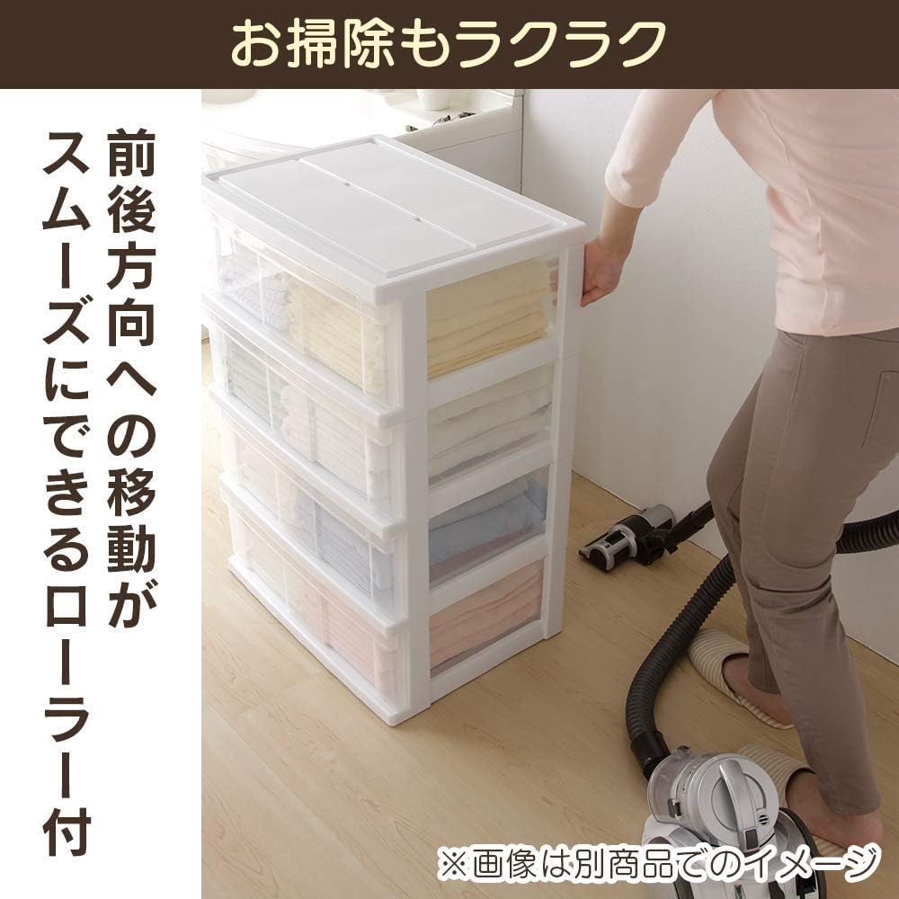 Iris Ohyama WTW-543 Chest Wide (Set of 3 Tiers x 2 Pieces) Made in Japan, Finished Product, 21.8 x Depth 16.1 x Height 24.5 inches (55.6 x 41.0 x 62.3 cm), French Oak Wooden Top Board