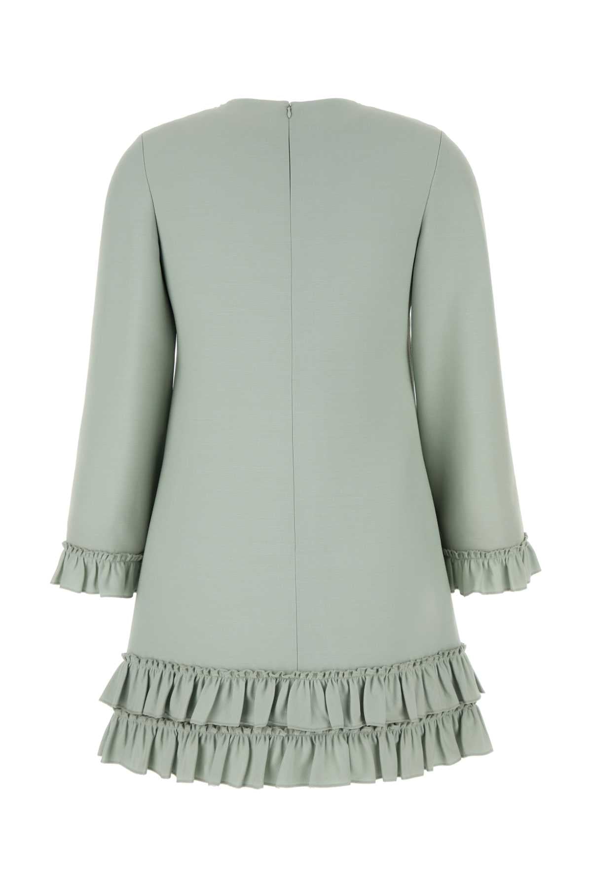 Valentino バレンティーノガラヴァニミントグリーンウールブレンドミニドレス - Image 5
