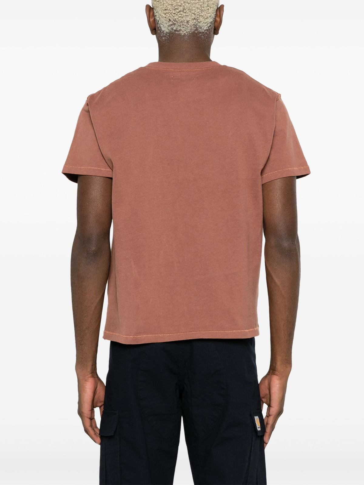 Erl ERLユニセックスリッピングカラースカルレッドカーTシャツニット - Image 5