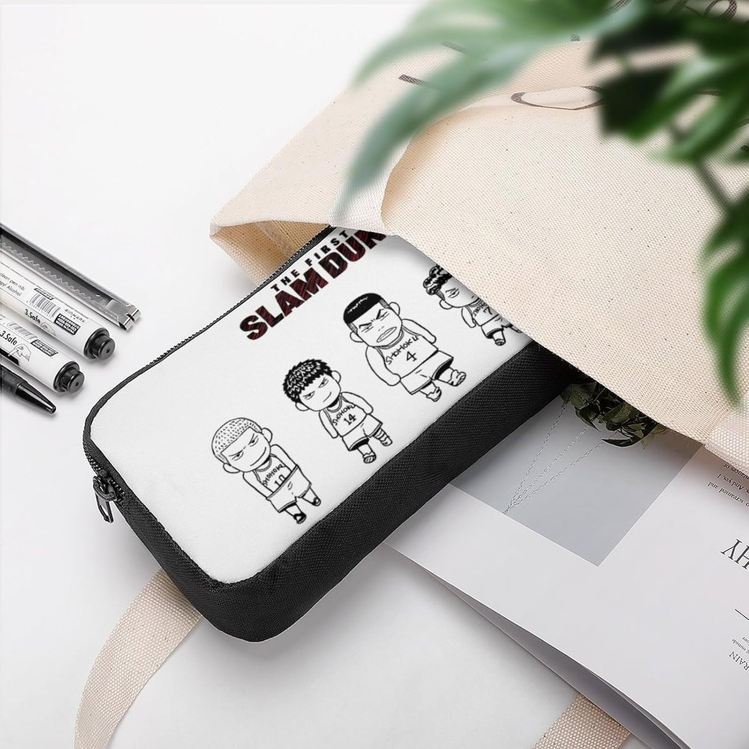 Slam Dunk Pencil Case, Large Capacity, Suitable for Anime Pencil Case, Youth Fashion Lightweight Pen Pouch, Cute Pencil Case, 8.7 x 4.7 x 2.0 inches (22 x 12 x 5 cm), style