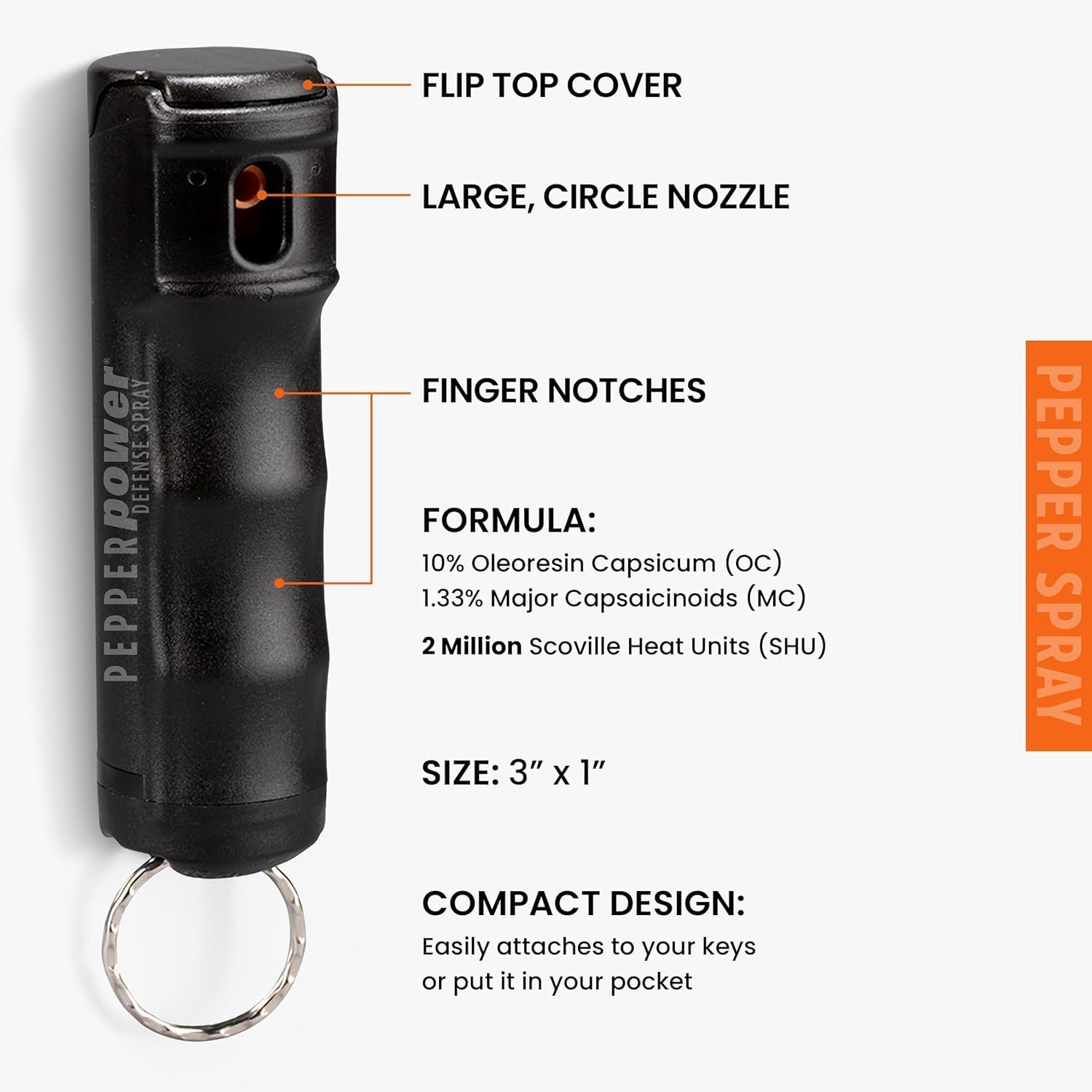 UDAP Bear Spray, For Self-Defense & Tear Gas Spray, Pepper Power, Includes Keychain, Security Goods, Security Spray, Burglar Countermeasure, Tied-Up Robbery, Robbery, Bear Repellent Spray, Small Size
