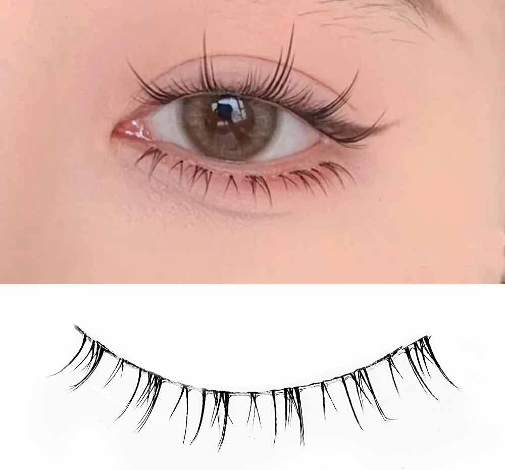 Lower False Eyelashes, Natural Eyelashes, Popular, Handmade, Actress Eyelashes, Thin Makeup, Lifestyle Makeup, 5 Pairs (M3 (Bottom False Eyelashes)) Black