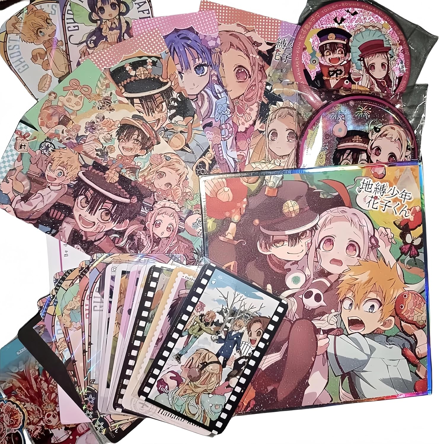 Shibaku Shounen Hanako-kun Goods 51-Piece Set Lucky Bag with Base Badge Acrylic Stand Small Cards Hanako-kun Yahiro Nene Anime Merchandise Birthday Present Gift Moe Goods Souvenir Parallel Import