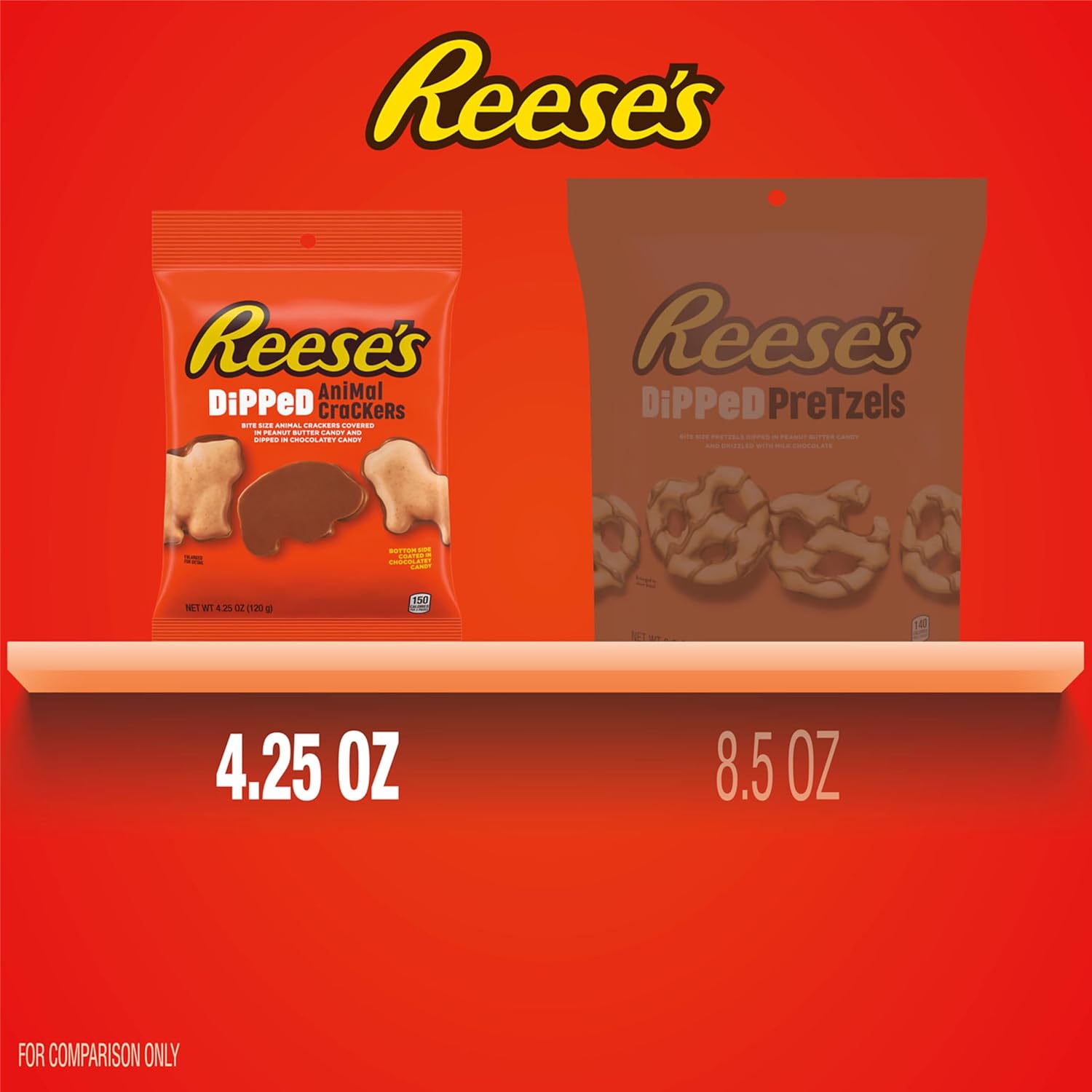 REESE'S Bolsas de chocolate y mantequilla de maní bañadas en caramelos de galletas de animales, 4.25 onzas (12 unidades)