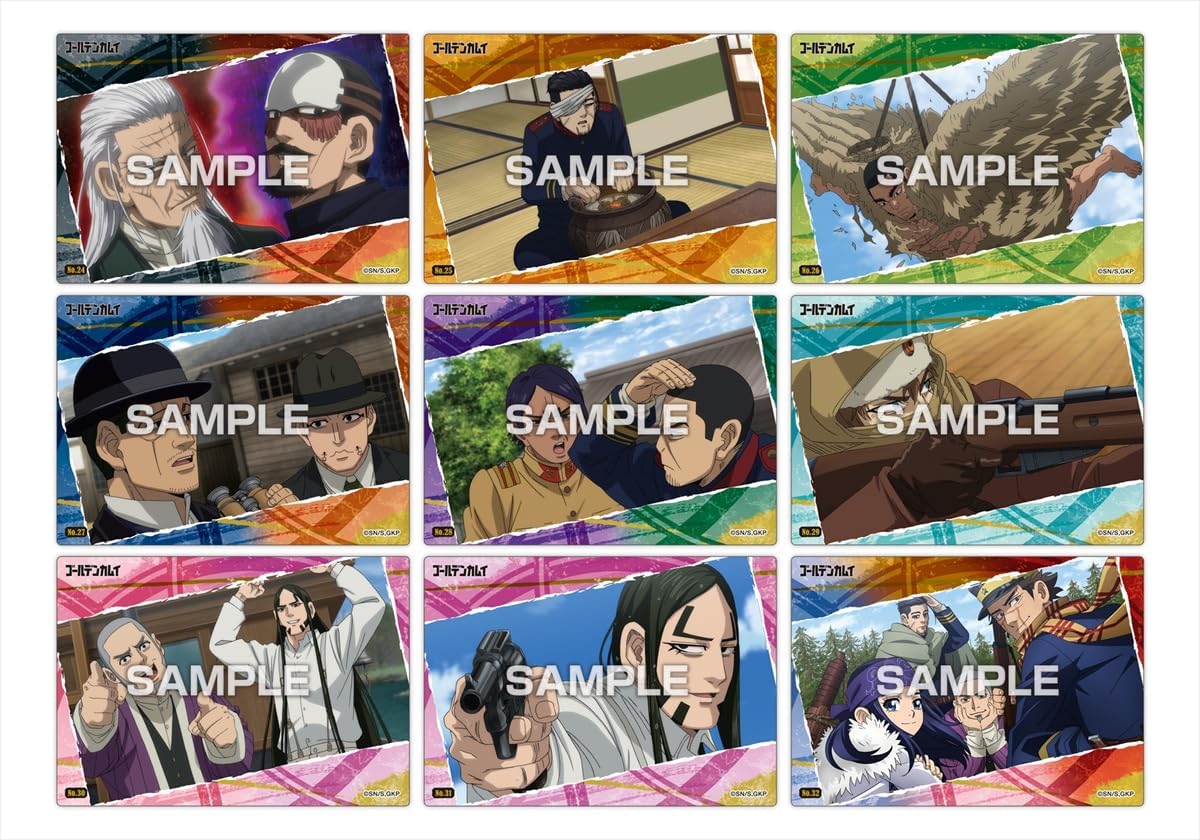 Golden Kamui TV Anime Clear Card Collection Gum, First Press Limited Edition, Box of 16 Packs (Candy Toy)